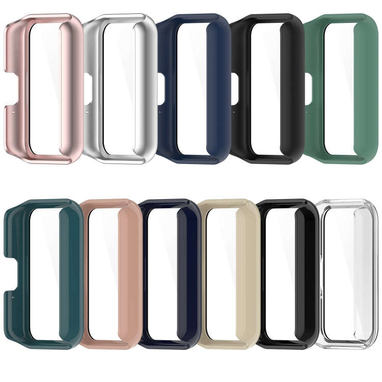 For Samsung Galaxy Fit 3 SM-R390 PC + Tempered Glass Film Integrated Watch Protective Case(Sakura...