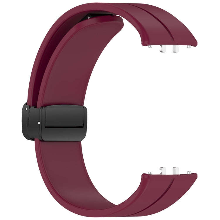 For Samsung Galaxy Fit 3 SM-R390 Magnetic Folding Buckle Silicone Watch Band(Wine Red)