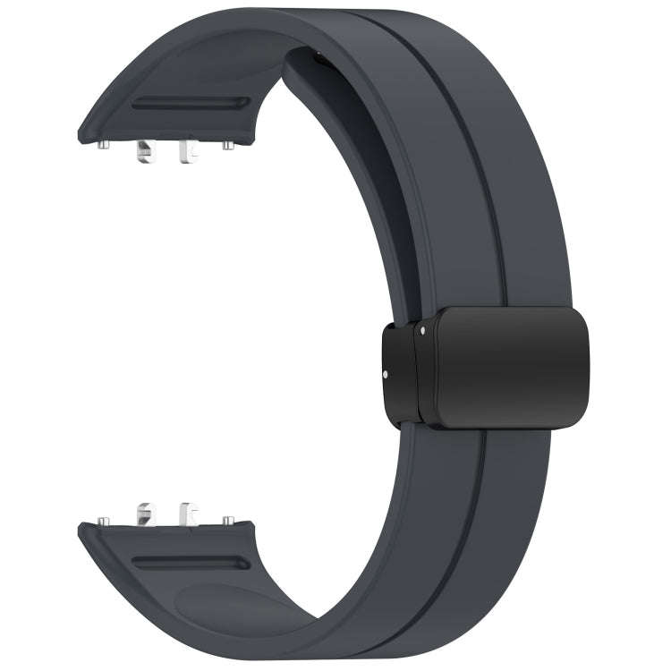 For Samsung Galaxy Fit 3 SM-R390 Magnetic Folding Buckle Silicone Watch Band(Dark Gray)