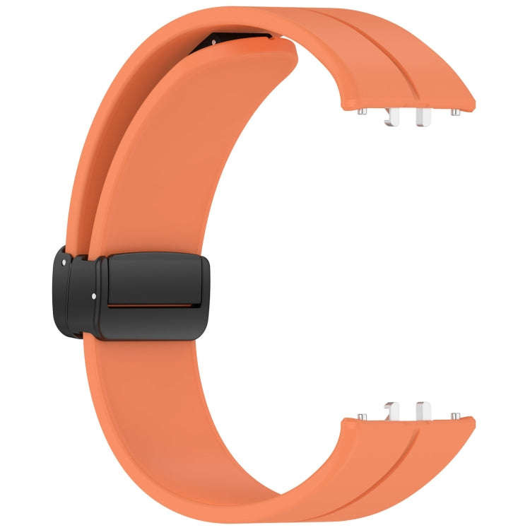 For Samsung Galaxy Fit 3 SM-R390 Magnetic Folding Buckle Silicone Watch Band(Orange)