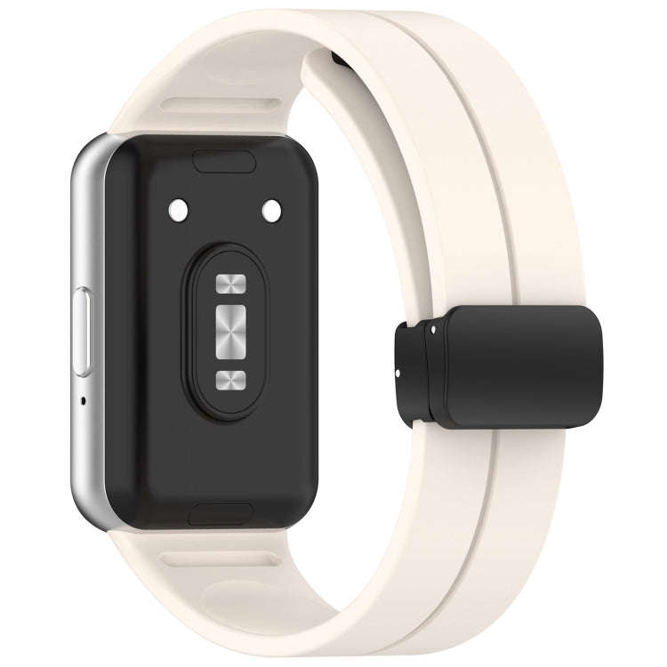 For Samsung Galaxy Fit 3 SM-R390 Magnetic Folding Buckle Silicone Watch Band(Starlight)