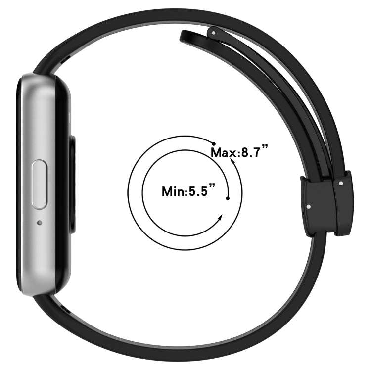 For Samsung Galaxy Fit 3 SM-R390 Magnetic Folding Buckle Silicone Watch Band(Dark Gray)