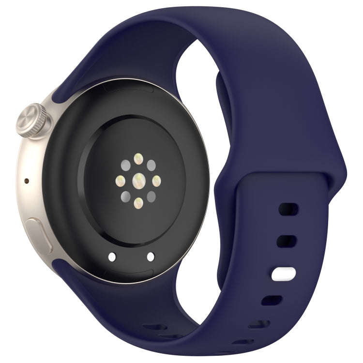 For vivo Watch 3 / iQOO Watch Solid Color Silicone Watch Band(Dark Blue)