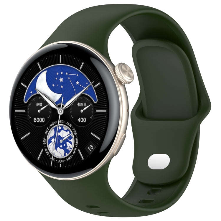 For vivo Watch 3 / iQOO Watch Solid Color Silicone Watch Band(Dark Green)