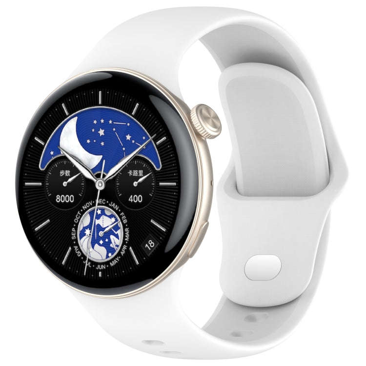 For vivo Watch 3 / iQOO Watch Solid Color Silicone Watch Band(White)