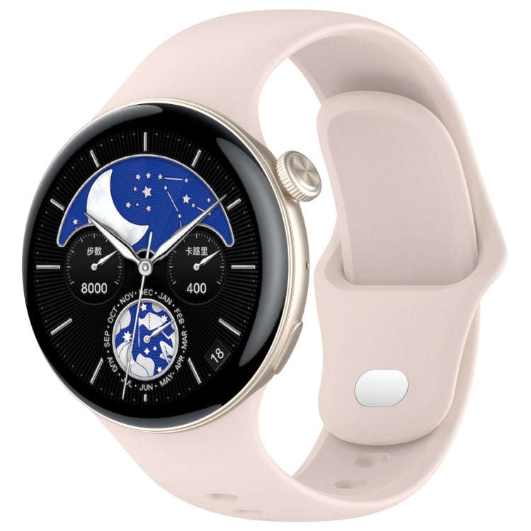For vivo Watch 3 / iQOO Watch Solid Color Silicone Watch Band(Pink)