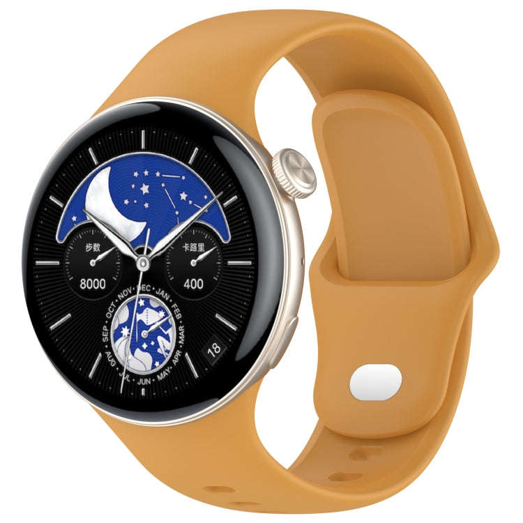 For vivo Watch 3 / iQOO Watch Solid Color Silicone Watch Band(Yellow)