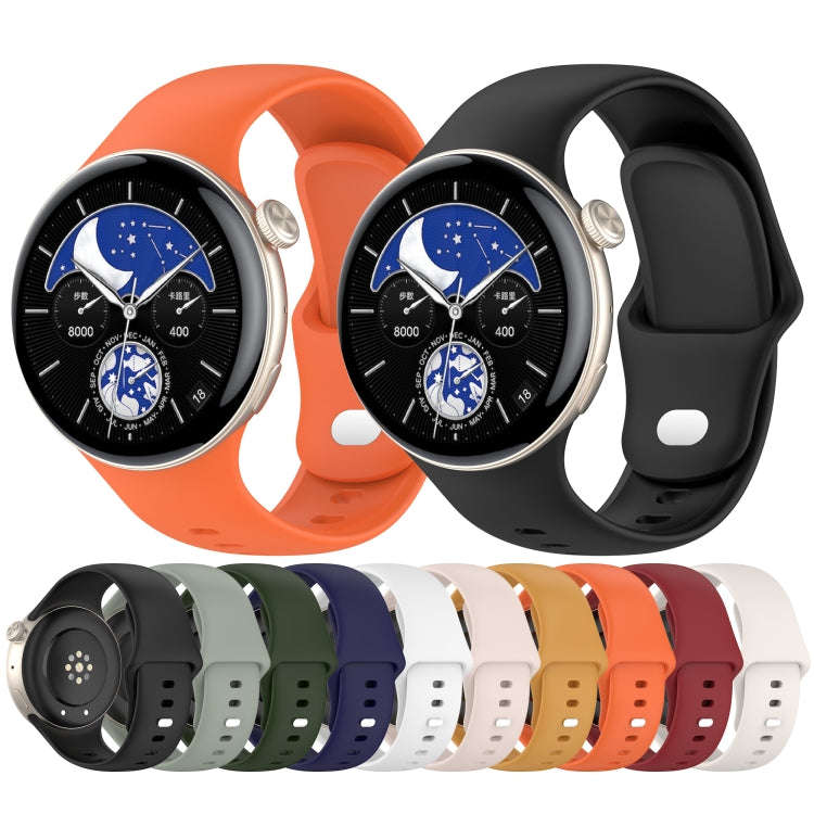 For vivo Watch 3 / iQOO Watch Solid Color Silicone Watch Band(Dark Blue)