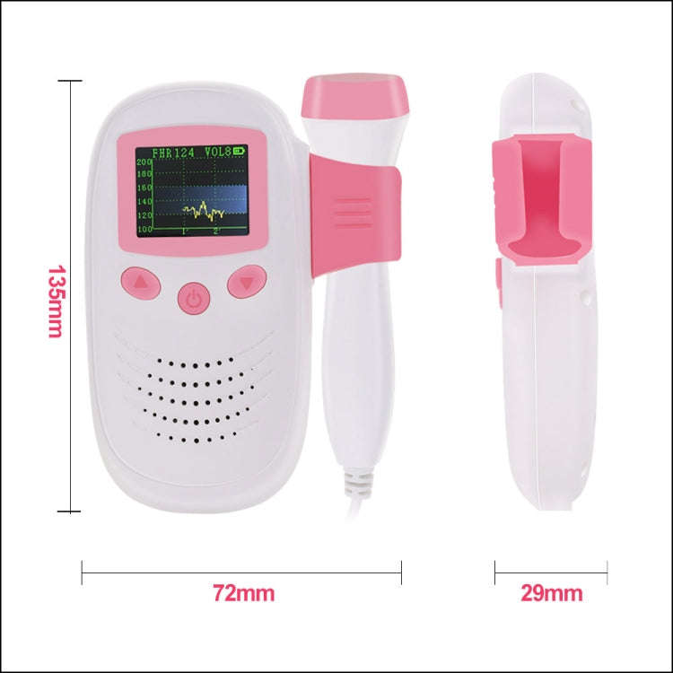 RZ-100S9 LED Fetal Doppler Ultrasound Sound Baby Heartbeat Detector Monitor Digital Prenatal Pock...