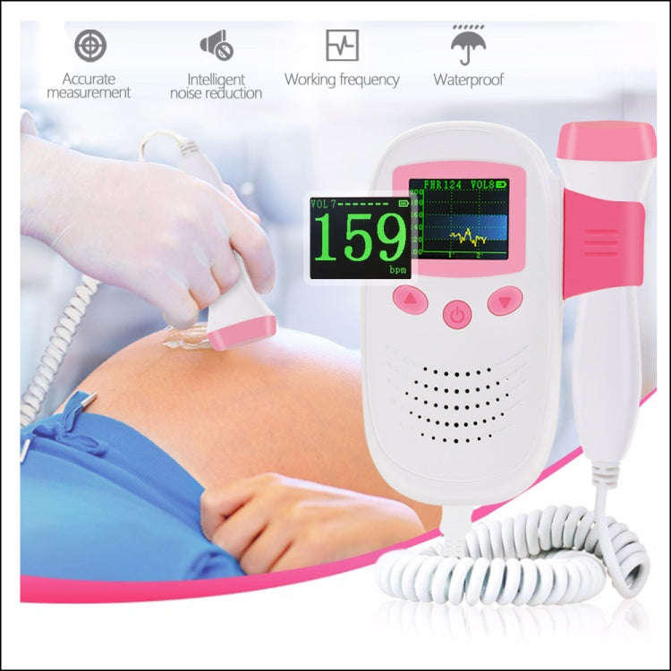 RZ-100S9 LED Fetal Doppler Ultrasound Sound Baby Heartbeat Detector Monitor Digital Prenatal Pock...