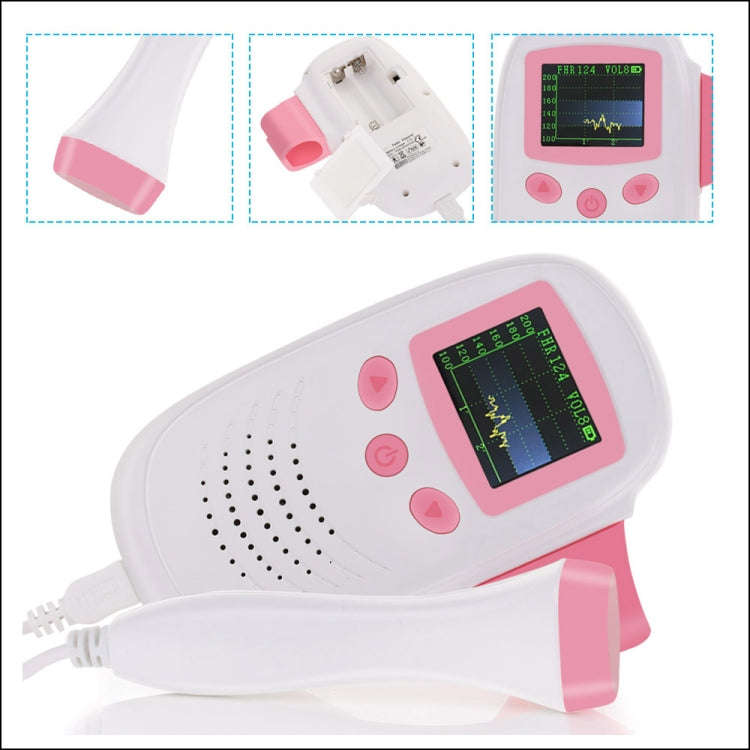 RZ-100S9 LED Fetal Doppler Ultrasound Sound Baby Heartbeat Detector Monitor Digital Prenatal Pock...
