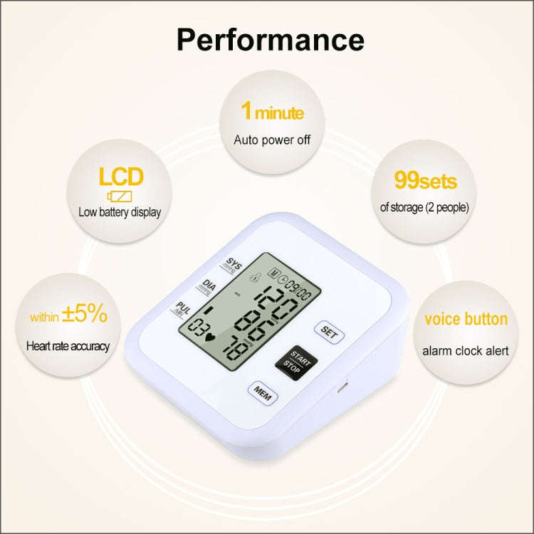 RZ205 Blood Pressures Automatic Digital Upper Arm Heart Beat Rate Pulse Monitor Meter Tonometer E...