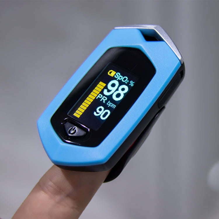 Portable Pulsioximetro Finger spo2 Pulse Oxymeter Blood Oxygen Monitor Saturatiemeter (Blue)