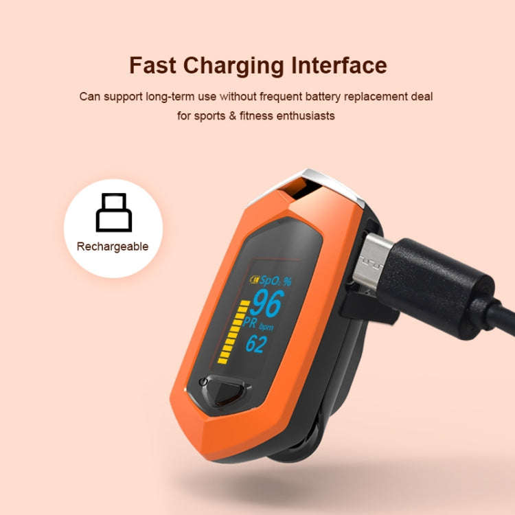 Portable Pulsioximetro Finger spo2 Pulse Oxymeter Blood Oxygen Monitor Saturatiemeter (Orange)