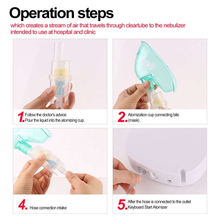A500LWD Nebulizer Home Care Children Adult Asthma Inhaler Respirator Humidifier Rechargeable Auto...