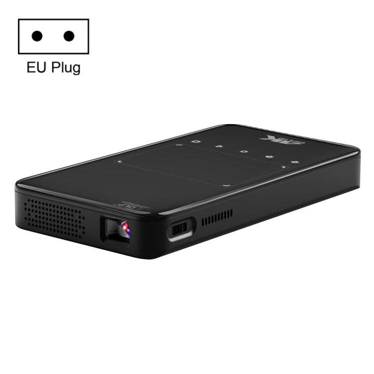 S90 DLP Android 9.0 1GB+8GB 4K Mini WiFi Smart Projector, EU Plug(Black)