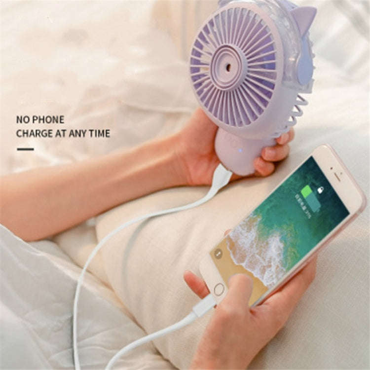 Desktop Folding Spray Mini Fan Cartoon Humidification Water Jet Fan(Blue)