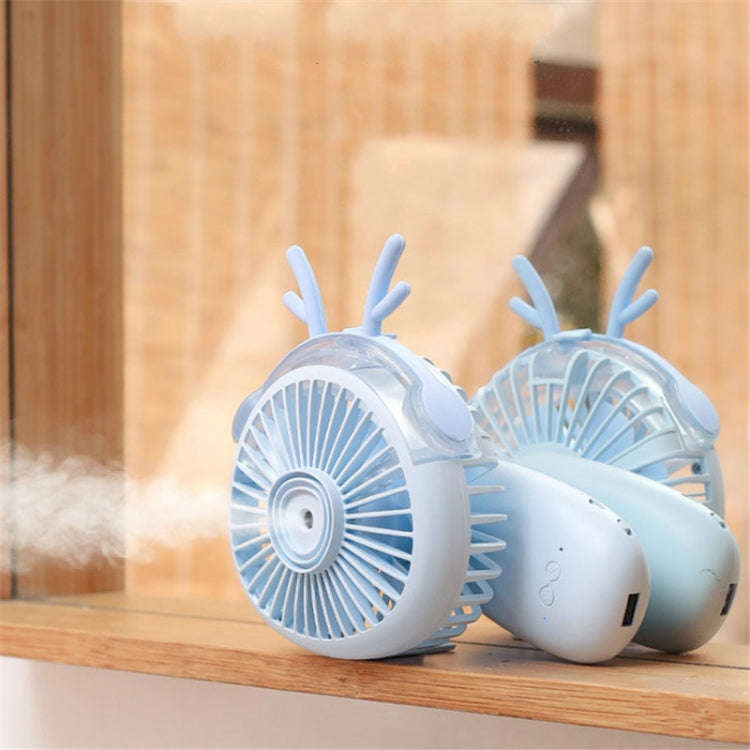 Desktop Folding Spray Mini Fan Cartoon Humidification Water Jet Fan(Blue)