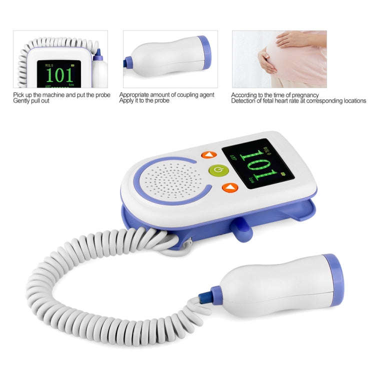 A100D  Digital Fetal Doppler Ultrasound Sound Baby Heartbeat Detector Monitor Rechargeable Prenat...