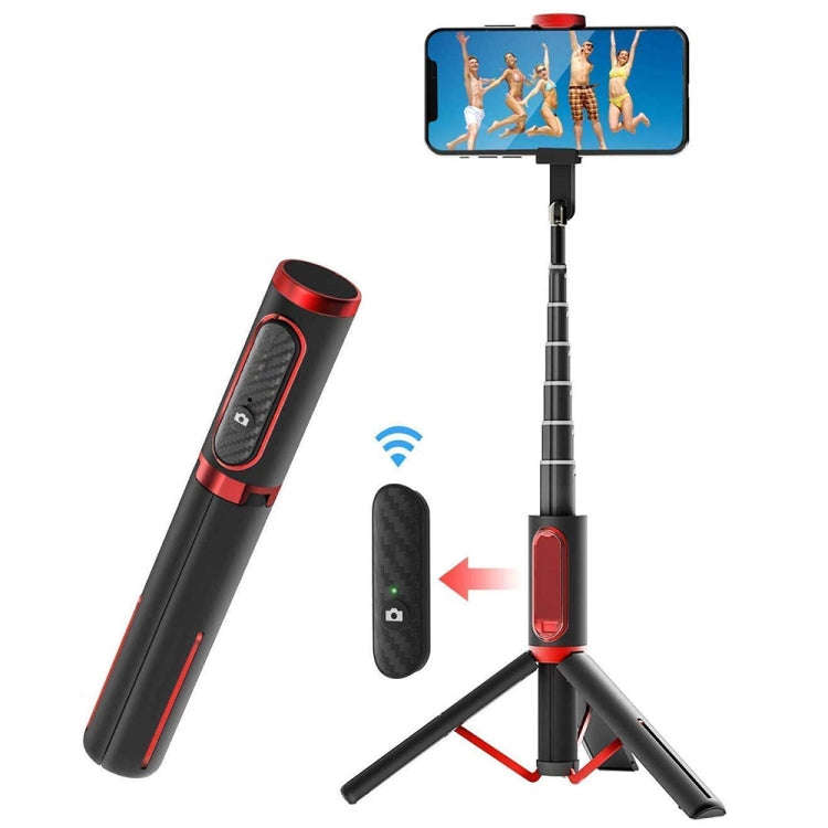 M18 Portable Selfie Stick Remote Control Mobile Phone Holder(Red)