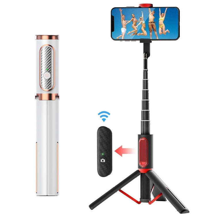M18 Portable Selfie Stick Remote Control Mobile Phone Holder(White)