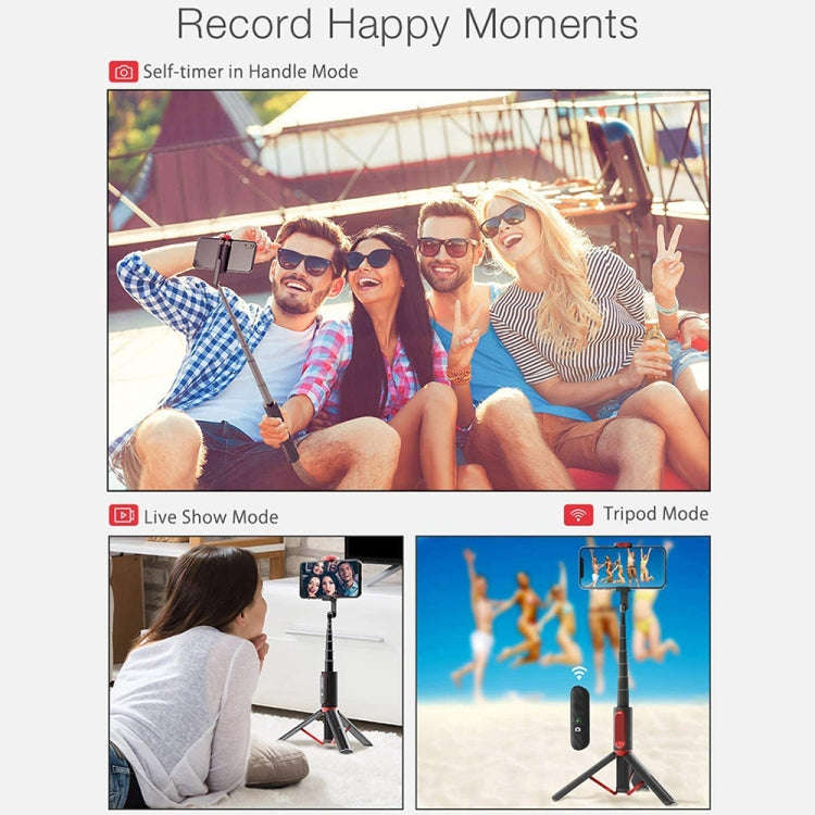 M18 Portable Selfie Stick Remote Control Mobile Phone Holder(White)