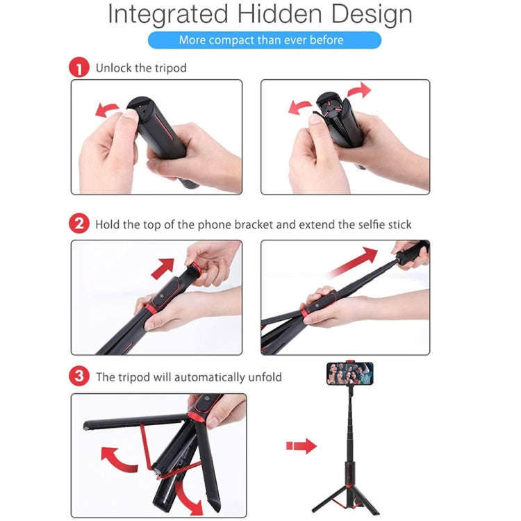 M18 Portable Selfie Stick Remote Control Mobile Phone Holder(White)