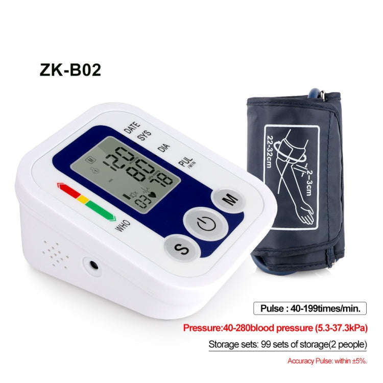 ZK-B02   Automatic Digital Upper Arm Blood Pressure Monitor Sphygmomanometer Pressure Gauge Heart...