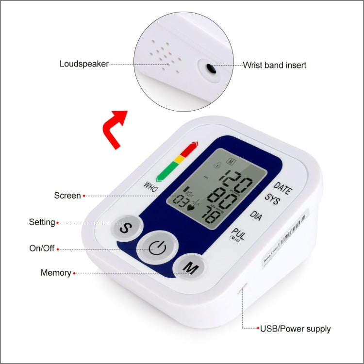 ZK-B02   Automatic Digital Upper Arm Blood Pressure Monitor Sphygmomanometer Pressure Gauge Heart...