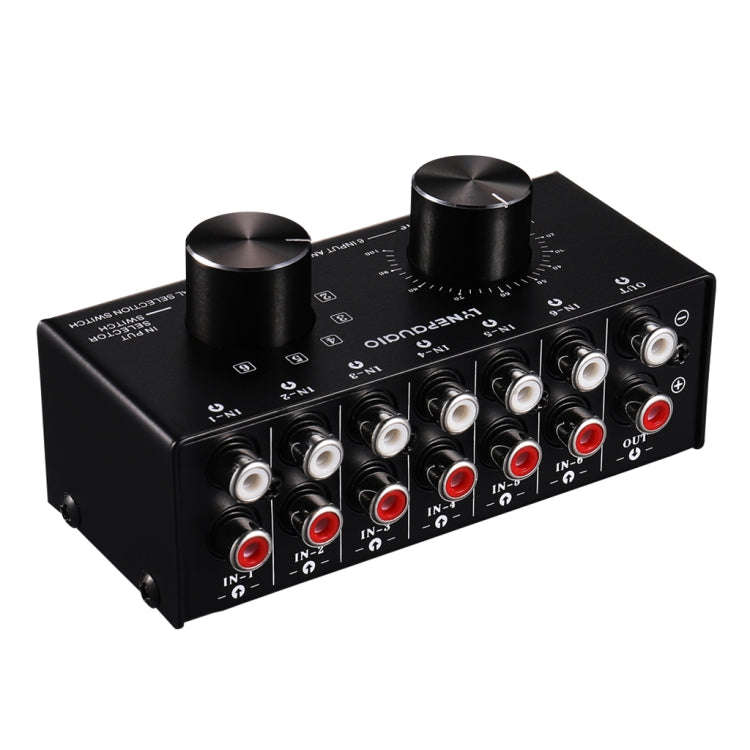 B016 6 Input 1 Output Audio Signal Source Selection Switcher, Output Volume Adjustment Control RC...
