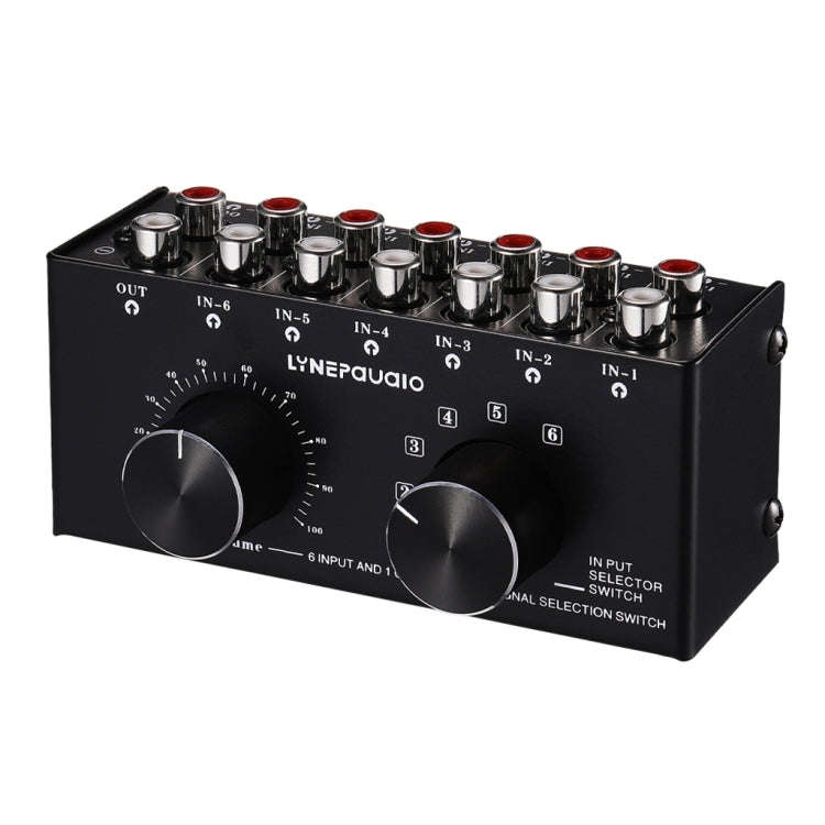 B016 6 Input 1 Output Audio Signal Source Selection Switcher, Output Volume Adjustment Control RC...