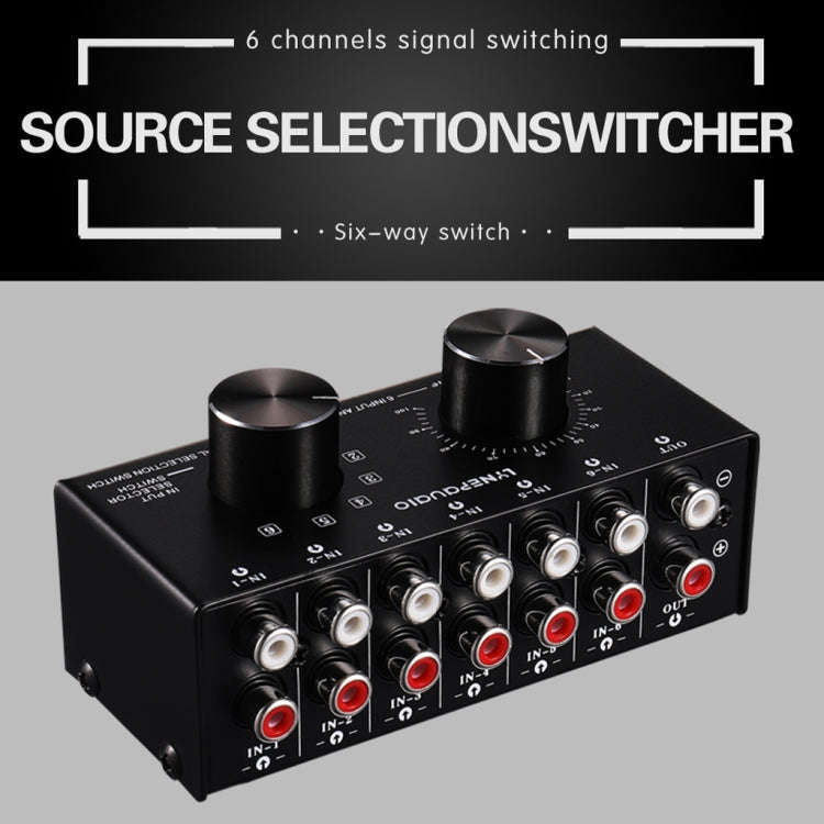 B016 6 Input 1 Output Audio Signal Source Selection Switcher, Output Volume Adjustment Control RC...