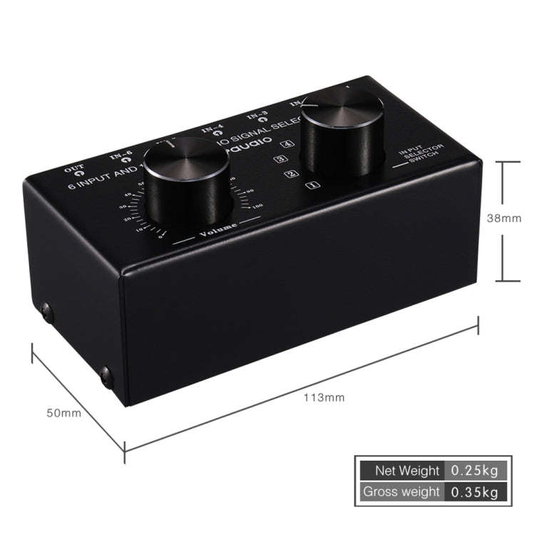 B016 6 Input 1 Output Audio Signal Source Selection Switcher, Output Volume Adjustment Control RC...