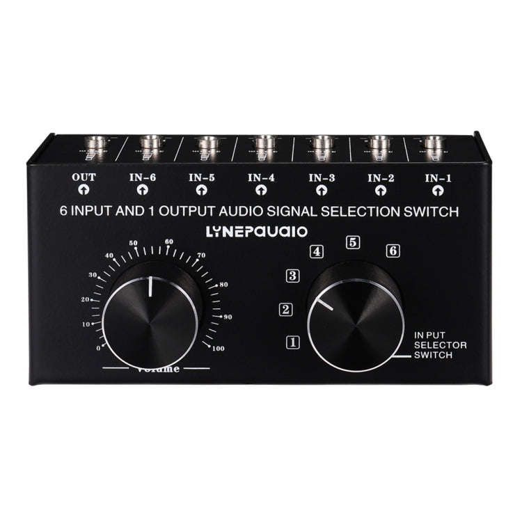 B017 6 Input 1 Output Audio Signal Selection Switcher Output Volume Adjustment Control 3.5mm Inte...