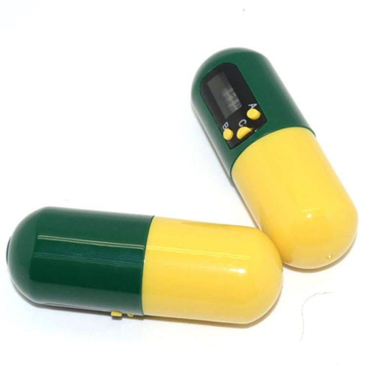 Pill-Type Electronic Pillbox Timer Portable Large-Capacity One-Piece Smart Reminder Kit(Yellow-Gr...
