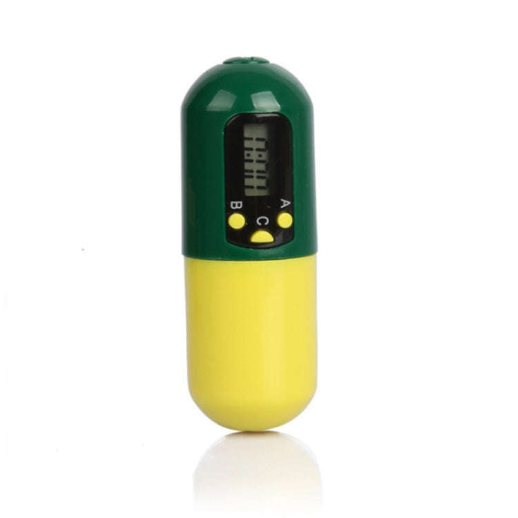 Pill-Type Electronic Pillbox Timer Portable Large-Capacity One-Piece Smart Reminder Kit(Yellow-Gr...
