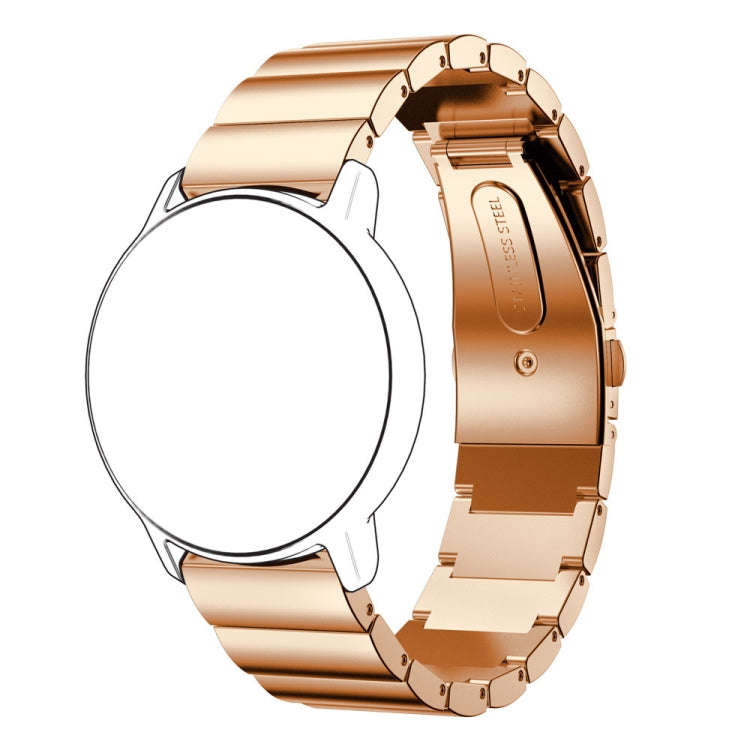 22mm For Huawei Watch GT2e GT2 46mm A Flat Buckle Stainless Steel Watch Band (Rose Gold)