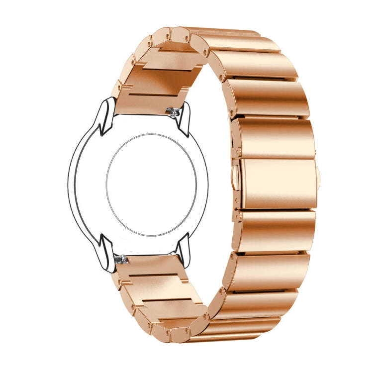 22mm For Huawei Watch GT2e GT2 46mm A Flat Buckle Stainless Steel Watch Band (Rose Gold)