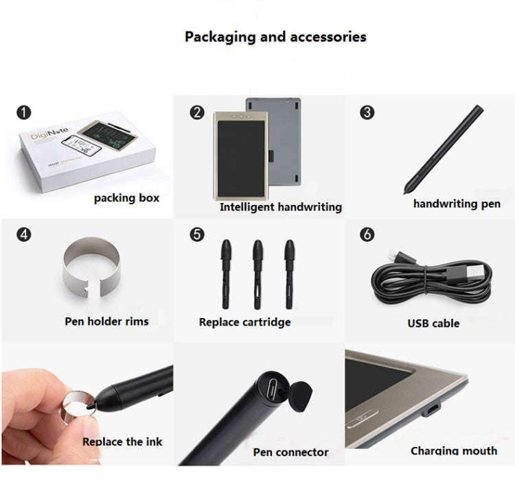 Portable 9-inch Smart Digital Drawing Board Bluetooth USB Connected To Mobile Phone, Cloud Note w...