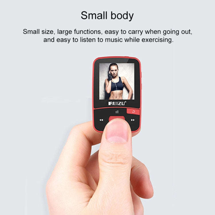 Original RUIZU X50 Sport Bluetooth MP3 Player 8gb Clip Mini with Screen Support FM,Recording,E-Bo...