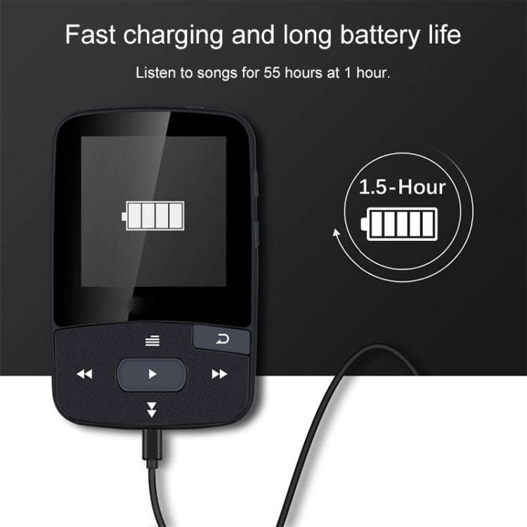 Original RUIZU X50 Sport Bluetooth MP3 Player 8gb Clip Mini with Screen Support FM,Recording,E-Bo...
