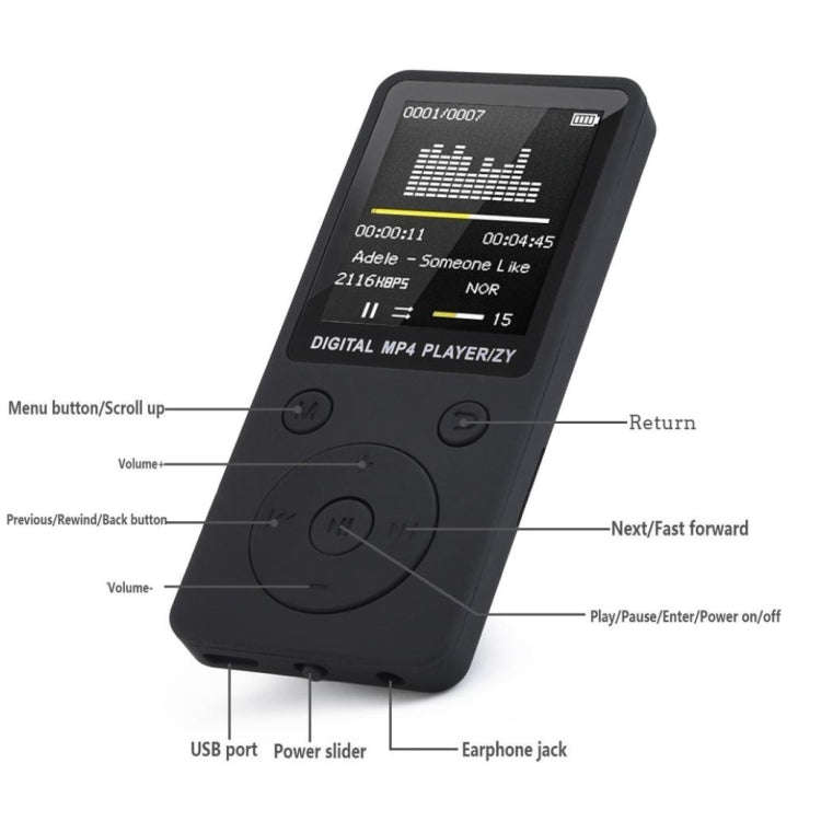 Portable MP4 Lossless Sound Music Player FM Recorder Walkman Player Mini Support Music, Radio, Re...