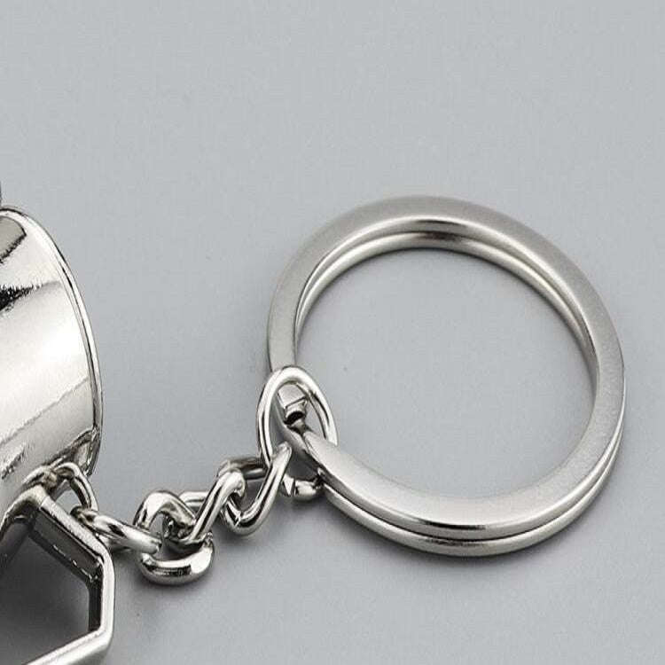 Creative Coffee Appliance Keychain Metal 3D Mini Coffee Pot Pendant, Color:Coffee Pot Black