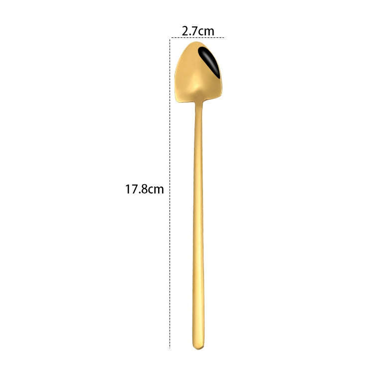 2 PCS Stainless Steel Spoon Creative Coffee Spoon Bar Ice Spoon Gold Plated Long Stirring Spoon, ...