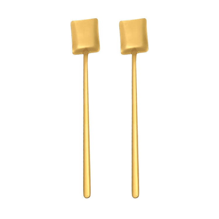 2 PCS Stainless Steel Spoon Creative Coffee Spoon Bar Ice Spoon Gold Plated Long Stirring Spoon, ...