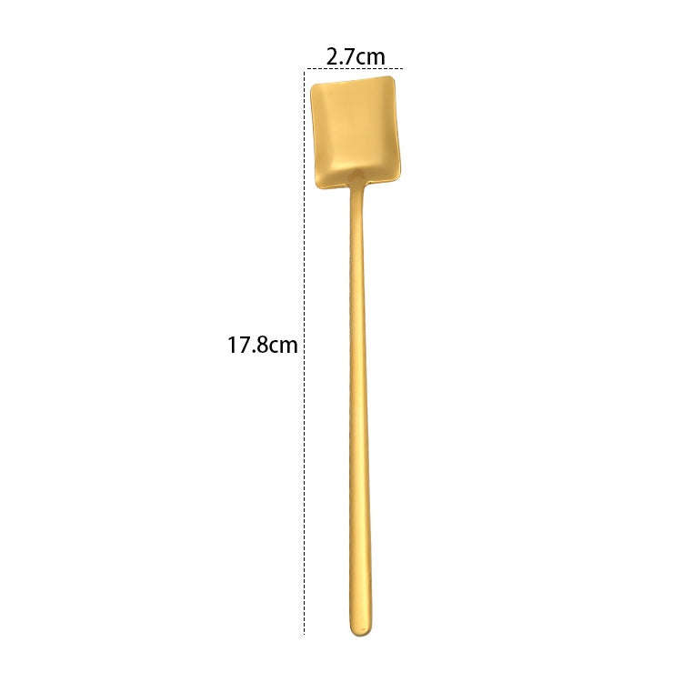 2 PCS Stainless Steel Spoon Creative Coffee Spoon Bar Ice Spoon Gold Plated Long Stirring Spoon, ...