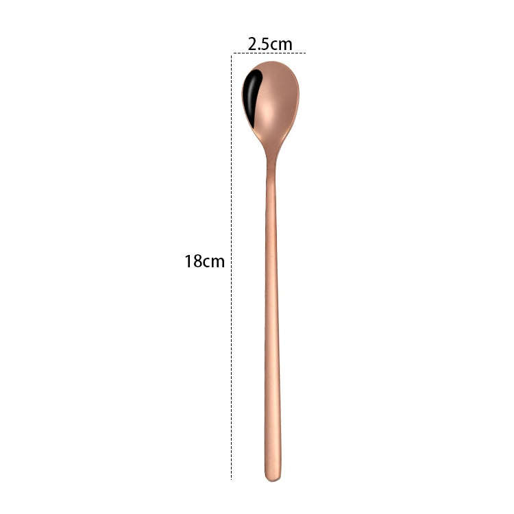 2 PCS Stainless Steel Spoon Creative Coffee Spoon Bar Ice Spoon Gold Plated Long Stirring Spoon, ...