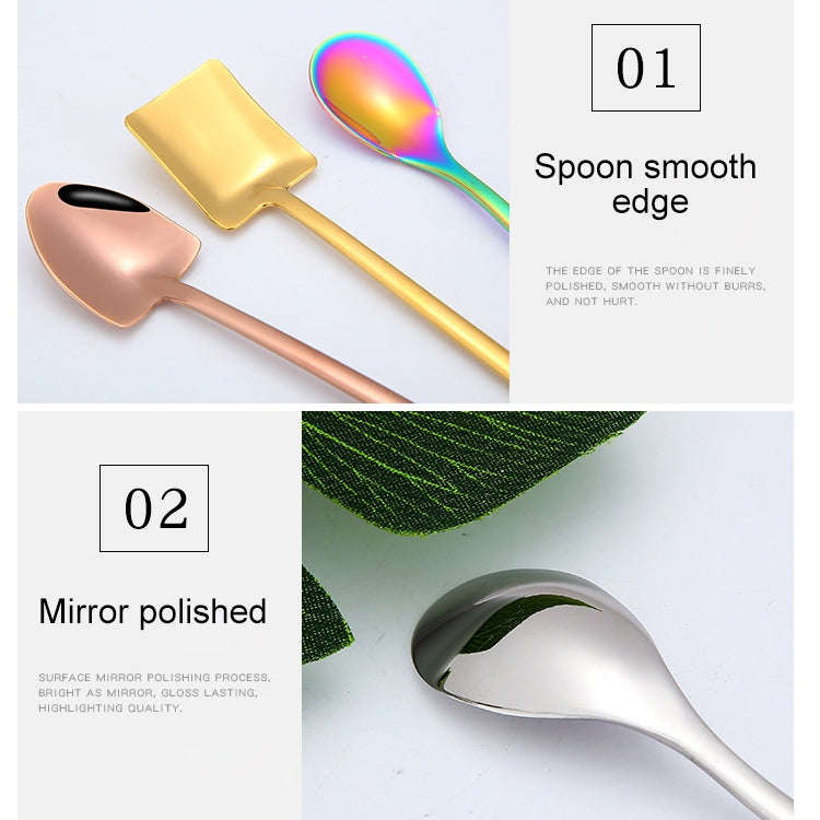 2 PCS Stainless Steel Spoon Creative Coffee Spoon Bar Ice Spoon Gold Plated Long Stirring Spoon, ...