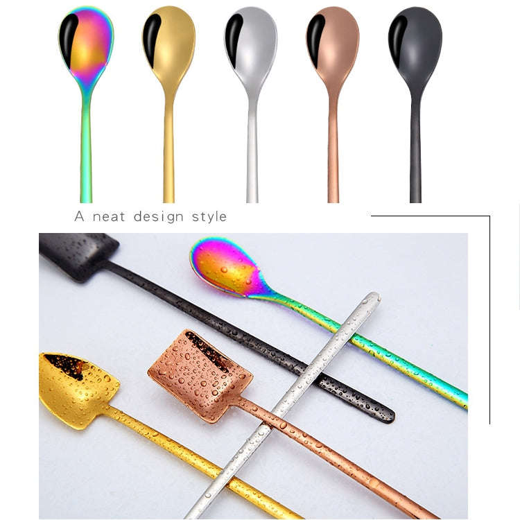 2 PCS Stainless Steel Spoon Creative Coffee Spoon Bar Ice Spoon Gold Plated Long Stirring Spoon, ...