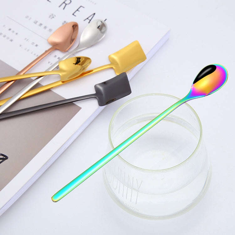 2 PCS Stainless Steel Spoon Creative Coffee Spoon Bar Ice Spoon Gold Plated Long Stirring Spoon, ...